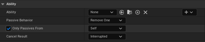 Cancel Ability uses Remove One and filters Only Passives From Self.