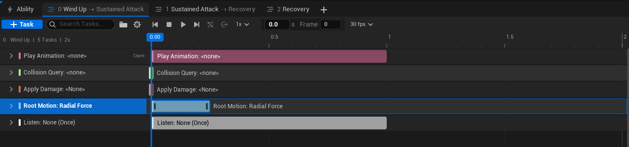 Wind Up, Sustained Attack and Recovery tabs show the routes between phases.