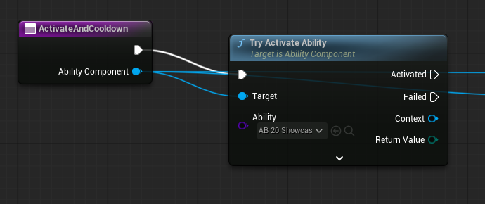 Try Activate Ability exposes Activated, Failed, the created Context and the start result.